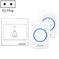CACAZI H10 1 For 2 Home Wireless Music Doorbell without Battery, Plug:EU Plug(White)