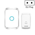 CACAZI A50 1 For 1 Wireless Music Doorbell without Battery, Plug:EU Plug(White)