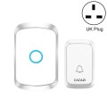 CACAZI A50 1 For 1 Wireless Music Doorbell without Battery, Plug:UK Plug(White)