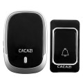 CACAZI Smart Waterproof Music Wireless Doorbell Multifunctional Pager, Style: EU Plug(Black)