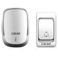 CACAZI Smart Waterproof Music Wireless Doorbell Multifunctional Pager, Style: EU Plug(Silver)