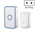 CACAZI A19 1 For 1 Wireless Music Doorbell without Battery, Plug:EU Plug(White)