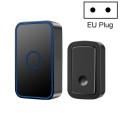 CACAZI A19 1 For 1 Wireless Music Doorbell without Battery, Plug:EU Plug(Black)