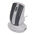 M-011G 2.4GHz 6 Keys Wireless Charging Mouse Office Game Mouse(White + Royal Blue)