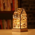 Fireworks Glass Lampshade Wooden Base 100 LEDs Night Light Birthday Christmas Gift, Spec: Touch Swit