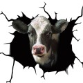 7 PCS Animal Wall Stickers Cattle Head Hoisting Car Window Static Stickers(Cow 07)