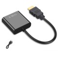 2 PCS Jasoz 1080P HDMI To VGA Converter Oxygen-Free Copper Core, Colour: With Audio (Black)