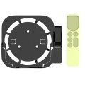 JV06T Set Top Box Bracket + Remote Control Protective Case Set for Apple TV(Black + Fluorescent Gree
