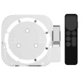 JV06T Set Top Box Bracket + Remote Control Protective Case Set for Apple TV(White + Black)