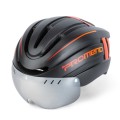 PROMEND TK-12H15 Mountain Bike USB Magnetic Goggles Helmet With Warning Light, Size: L(Black Red)