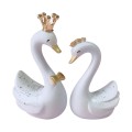 2pcs /Pair Swan Resin Car Decoration Birthday Cake Tanabata Valentine Day Decoration, Color Classifi