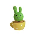 Cute Shaking Head Spring Car Decoration Cake Baking Mini Potted Resin Decoration, Specification: Rab