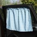 Car Curtains Cotton Car Suction Cup Sunshade Sun Protection Thermal Curtain(Blue Flower)