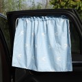 Car Curtains Cotton Car Suction Cup Sunshade Sun Protection Thermal Curtain(Blue Striped Rabbit)