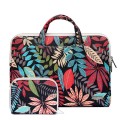 LiSEN LS-116 Simple Laptop Bag Business Laptop Liner Bag, Size: 15.6 inch(Canvas Colorful Leaves Bla