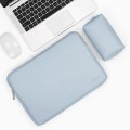 Baona BN-Q001 PU Leather Laptop Bag, Colour: Sky Blue + Power Bag, Size: 15/15.6 inch