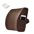 Office Waist Cushion Car Pillow With Pillow Core, Style: Memory Foam(Mesh Brown)