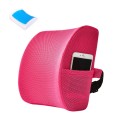 Office Waist Cushion Car Pillow With Pillow Core, Style: Gel Type(Mesh Rose Red)
