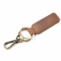 2 PCS Handmade Crazy Horse Leather Retro Keychain Car Couple Keychain, Specification: Double Ring( B