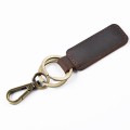 2 PCS Handmade Crazy Horse Leather Retro Keychain Car Couple Keychain, Specification: Double Ring(Co