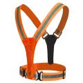 LED Reflective Vest High Stretch Outdoor Reflective Vest Traffic Safety Reflective Clothing(Orange)