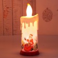 Christmas Decoration Night Light LED Simulation Flame Candle Light(A-Santa Claus)