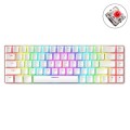 T8 68 Keys Mechanical Gaming Keyboard RGB Backlit Wired Keyboard, Cable Length:1.6m(White RGB Red Sh