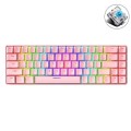 T8 68 Keys Mechanical Gaming Keyboard RGB Backlit Wired Keyboard, Cable Length:1.6m(Pink Green Shaft