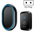 CACAZI A80 1 For 1 Wireless Music Doorbell without Battery, Plug:EU Plug(Black)
