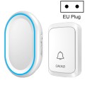 CACAZI A80 1 For 1 Wireless Music Doorbell without Battery, Plug:EU Plug(White)