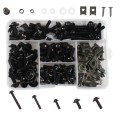 177 PCS/ Box Motorcycle Modification Accessories Windshield Cover Set Screw(Black)