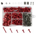 177 PCS/ Box Motorcycle Modification Accessories Windshield Cover Set Screw(Red)