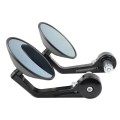 Motorcycle Electric Vehicle Modified Accessories Retro Circular CNC Hand Mirror Rear View Mirror(Bla