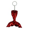 10 PCS Reflective Mermaid Keychain Sequins Mermaid Tail Accessories Car Luggage Pendant(Red 17)