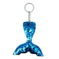 10 PCS Reflective Mermaid Keychain Sequins Mermaid Tail Accessories Car Luggage Pendant(Blue 2)