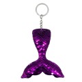 10 PCS Reflective Mermaid Keychain Sequins Mermaid Tail Accessories Car Luggage Pendant(Purple 31)