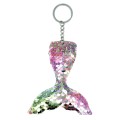 10 PCS Reflective Mermaid Keychain Sequins Mermaid Tail Accessories Car Luggage Pendant(Colorful 47)