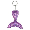10 PCS Reflective Mermaid Keychain Sequins Mermaid Tail Accessories Car Luggage Pendant(Colorful Pur
