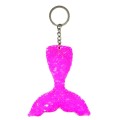 10 PCS Reflective Mermaid Keychain Sequins Mermaid Tail Accessories Car Luggage Pendant(Pink 59)