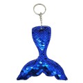 10 PCS Reflective Mermaid Keychain Sequins Mermaid Tail Accessories Car Luggage Pendant(Royal Blue 5