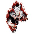 3D Realistic Wolf Head Hood Door Car Body Decoration Stickers Scratches Cover Waterproof Car Sticker