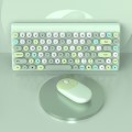 FV-W10  86-Keys 2.4G Wireless Keyboard and Mouse Set(Green Mixed)