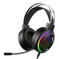 FOREV G99 USB RGBHead-Mounted Wired Headset With Microphone, Style: 7.1 Channel  (Colorful Light Bla