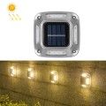 8 LED Solar Wall Lamp Outdoor Stainless Steel Buried Light(Warm Light)