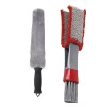 Car Air Outlet Cleaning Brush Interior Cleaning Tool, Style: Ruler Brush+Gray Red Brush
