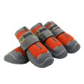 4 PCS / Set HCPET Dog Shoes Breathable Net Dog Shoes, Size: No.3 5cm(Orange)