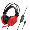 Soyto SY850MV Luminous Gaming Computer Headset For USB (Red Blue)