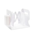 Desktop Folding And Retractable Book Storage Stand, Color: White + Pen Holder