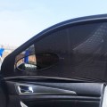1 Pair Mesh Linen Car Adhesive Curtain Sunshade(Front Window)