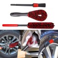 3 PCS / Set Car Beauty Imitation Wool Fiber Stick Wheel Cleaning Brush